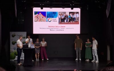 Predstavljanje videospota pjesme Okoliš grupe Zelena banda Karla Makovića, Mihaela Ilekovića i Valentina Vida Šoštarka, učenika 3.U razreda