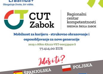 Srednjoj školi Zabok odobren novi  Erasmus+ projekt vrijednosti 77.414,00 EUR