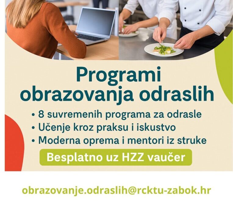 OBAVIJEST O UPISIMA U PROGRAME OBRAZOVANJA ODRASLIH 