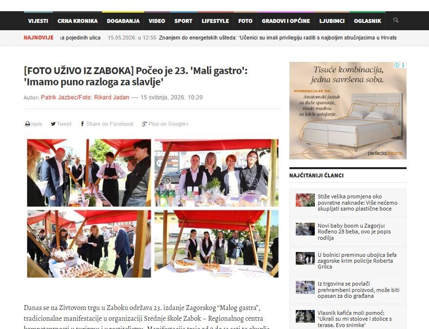 [škola u medijima] Počeo je 23. ‘Mali gastro’: ‘Imamo puno razloga za slavlje’